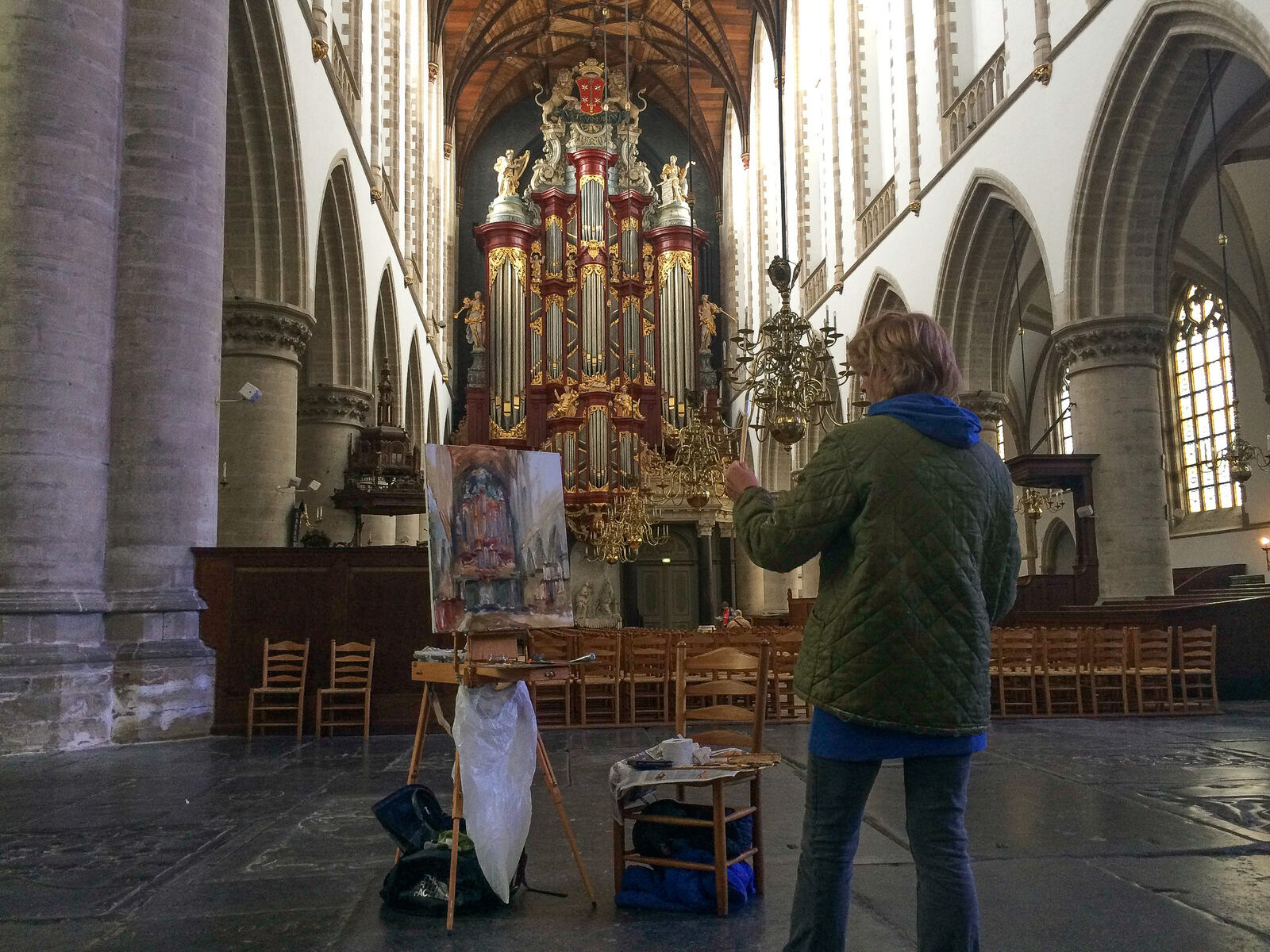 Dorien van Diemen, Interieur Bavo Haarlem , Dorien van Diemen schildert de Bavo Haarlem van binnen