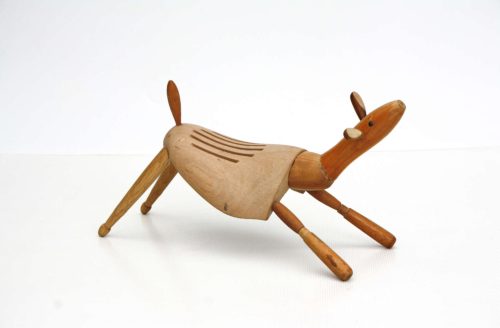 Marcel Warmenhoven Kleine gestreepte schoenspanner hout 15 x 12 x 33 cm.