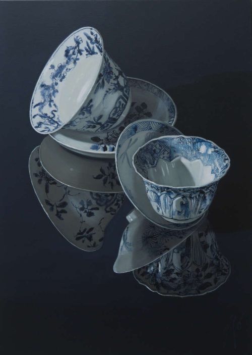 Sasja Wagenaar Spiegeling acrylverf op canvas 140 x 100 cm.