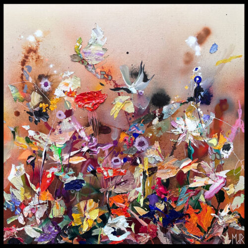 Martine de Ruiter Blissful day acrylverf en paletstukken op doek