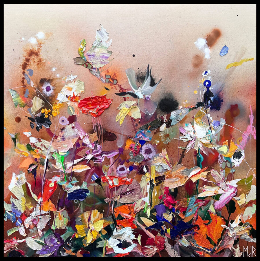 Martine de Ruiter Blissful day acrylverf en paletstukken op doek